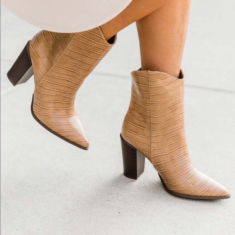 Yasmine snakeskin booties